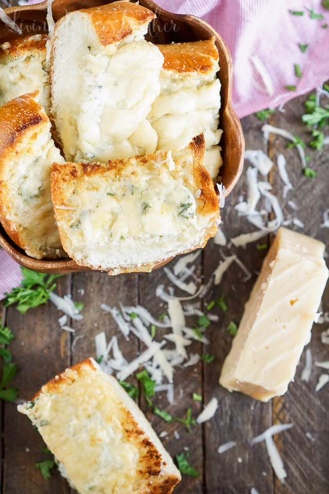 This 15-Minute Blue Cheese Garlic Bread is studded with flavor thanks to a vibrant blend of cheese, butter, and fresh herbs!