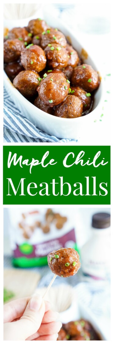 These Maple Chili Meatballs combine sweet and heat for the ultimate game day or party appetizer!