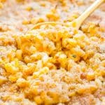 This One Dish Corn Mac and Cheese is loaded with cheese and sweet corn, it's an easy pasta dish that's perfect for potlucks and game days.