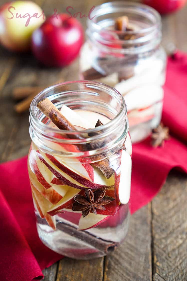 This Apple Spice Detox Water is a simple infusion and a great way to enjoy the flavors of fall without all the sugar! Made with fresh apples, cinnamon, star anise, and water!