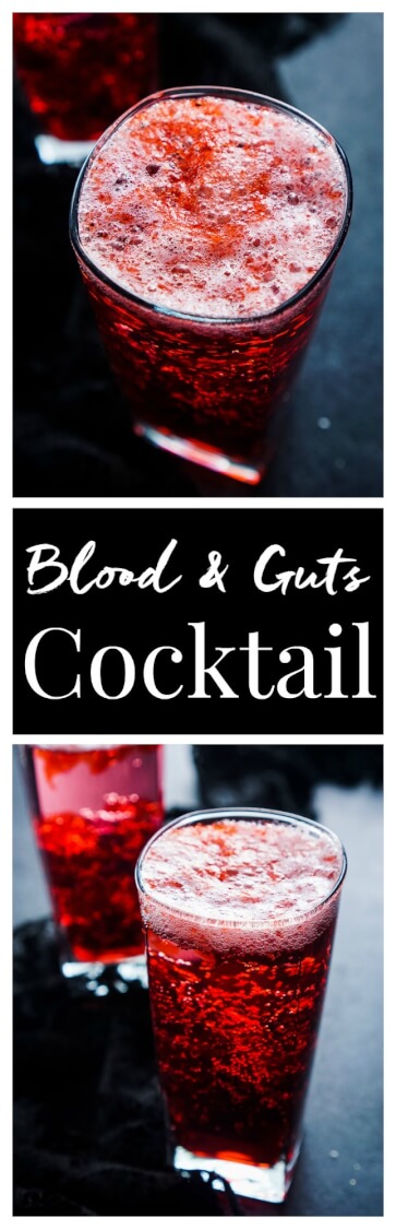 This Blood and Guts Cocktail is an easy and fun drink to add to your Walking Dead premiere or Halloween party!