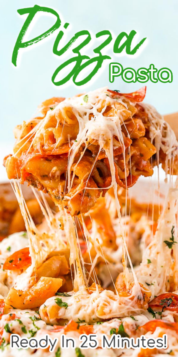 This One Pan Pizza Pasta is what weeknight dreams are made of! Pizza and pasta come together in an easy meal loaded with flavor that’s ready in less than 30 minutes and made in one pot!!!

It’s made with large elbow macaroni, pizza sauce, marinara sauce, mozzarella, pepperoni, and spices! And it only costs around $10 to make!!! via @sugarandsoulco