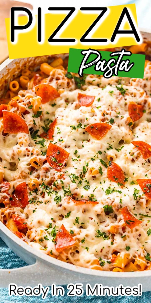 This One Pan Pizza Pasta is what weeknight dreams are made of! Pizza and pasta come together in an easy meal loaded with flavor that’s ready in less than 30 minutes and made in one pot!!!

It’s made with large elbow macaroni, pizza sauce, marinara sauce, mozzarella, pepperoni, and spices! And it only costs around $10 to make!!! via @sugarandsoulco