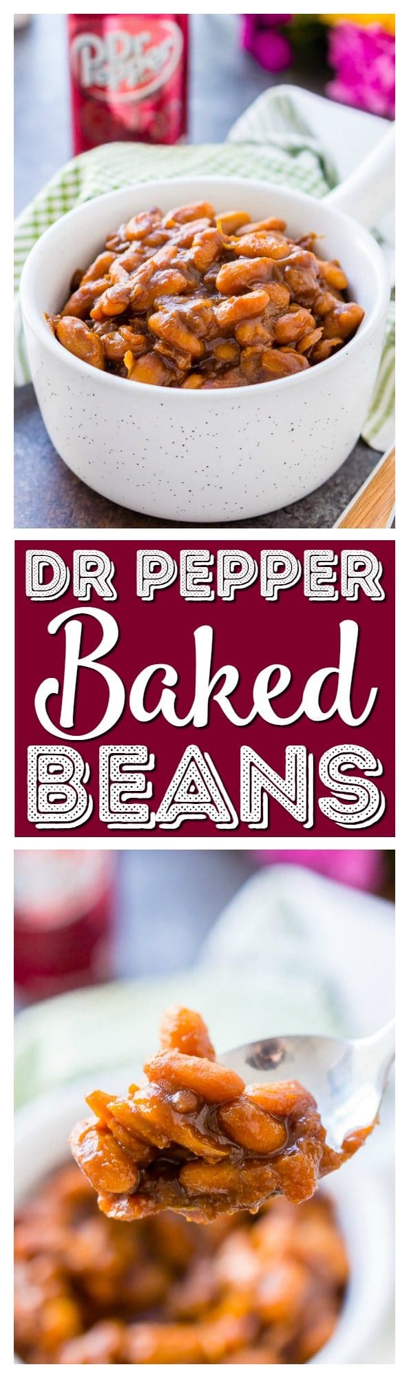 These Dr Pepper Baked Beans are a sweet and delicious side dish that's ready in less than an hour! Perfect for BBQ's and game day parties!