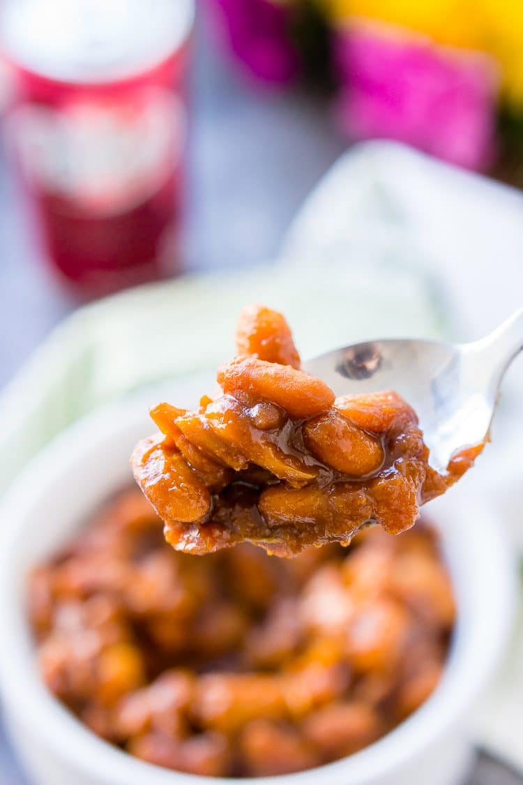 These Dr Pepper Baked Beans are a sweet and delicious side dish that's ready in less than an hour!