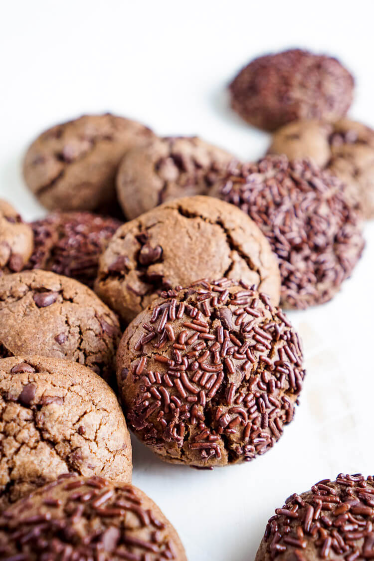 These Nutella Chip Cookies are simple, sweet, and loaded with mini chocolate chips. Nutella is blended right into the dough for a delicious flavor the whole family will love! No chill time and the first batch is read in less than 25 minutes!