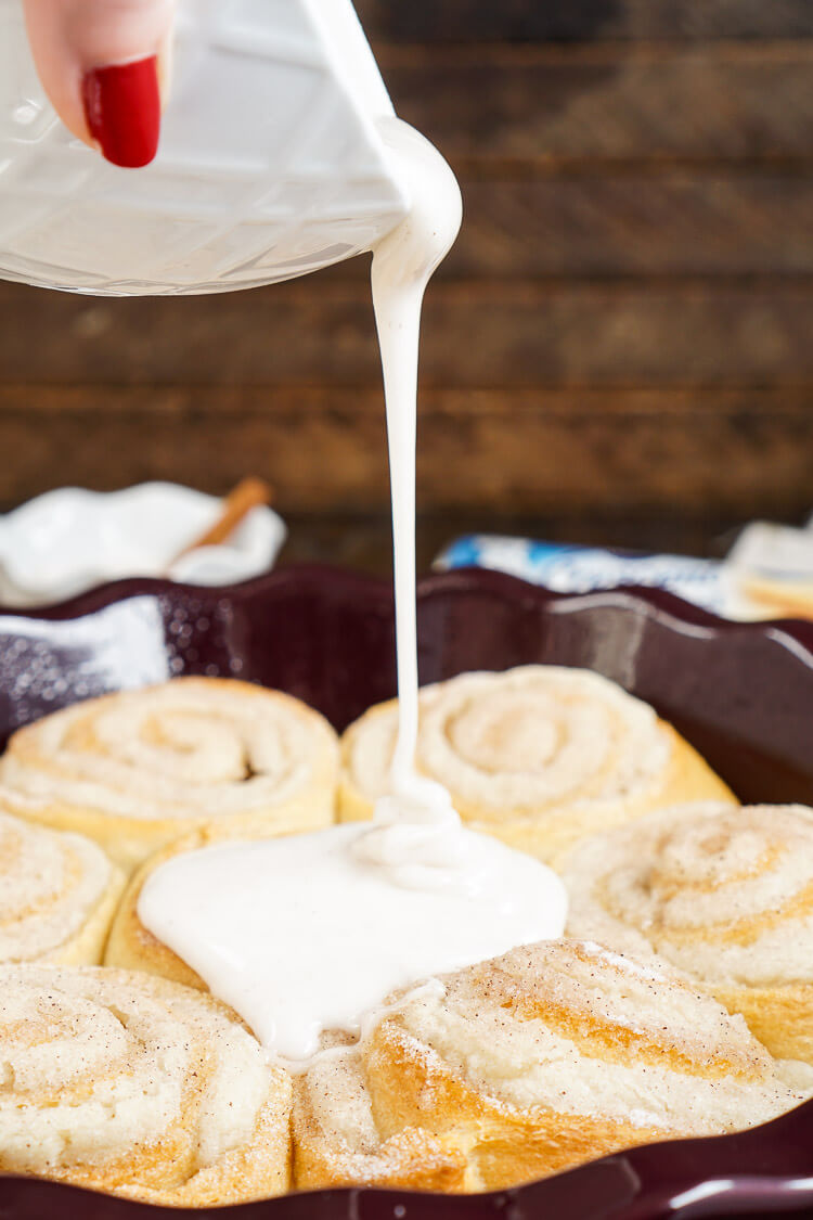 These 5-Ingredient Snickerdoodle Sweet Rolls easy to make and out-of-this-world-good! Sugar cookie dough rolled up in crescent rolls laced with cinnamon and topped with a sweet cinnamon sugar icing! They're ooey and gooey and ready in about 30 minutes making them perfect for holiday brunch!