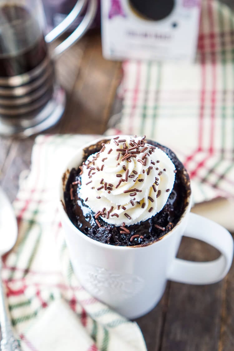 This Coffee Mug Cake is bold and rich and so easy to make! It's ready to eat in less than 5 minutes and loaded with notes of coffee, chocolate, and sugar!