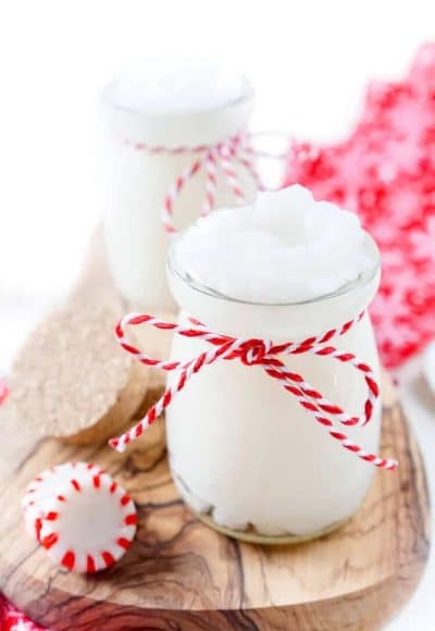 This 3-Ingredient Peppermint Sugar Scrub made my skin feel AMAZING! It's great for soothing tired muscles and reviving dry skin, it's also an easy DIY gift that can be made in less than 10 minutes!