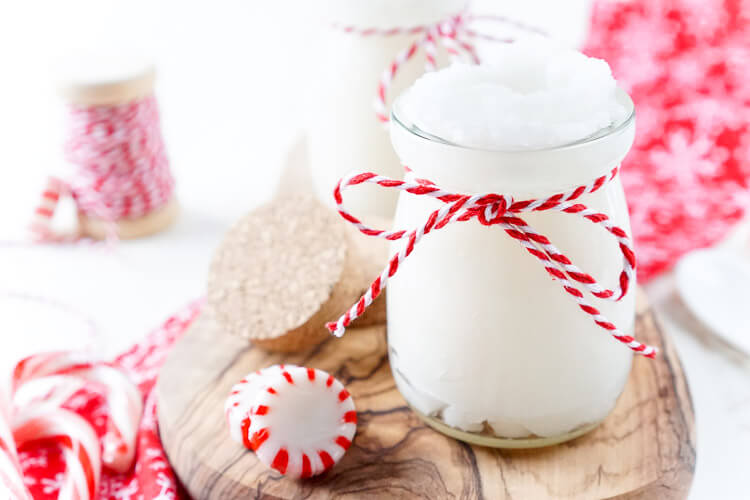 This 3-Ingredient Peppermint Sugar Scrub made my skin feel AMAZING! It's great for soothing tired muscles and reviving dry skin, it's also an easy DIY gift that can be made in less than 10 minutes!