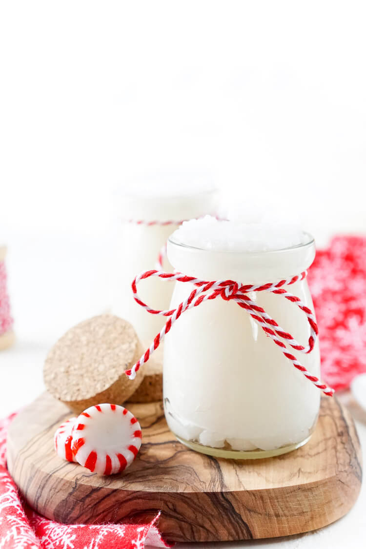 This 3-Ingredient Peppermint Sugar Scrub made my skin feel AMAZING! It's great for soothing tired muscles and reviving dry skin, it's also an easy DIY gift that can be made in less than 10 minutes!