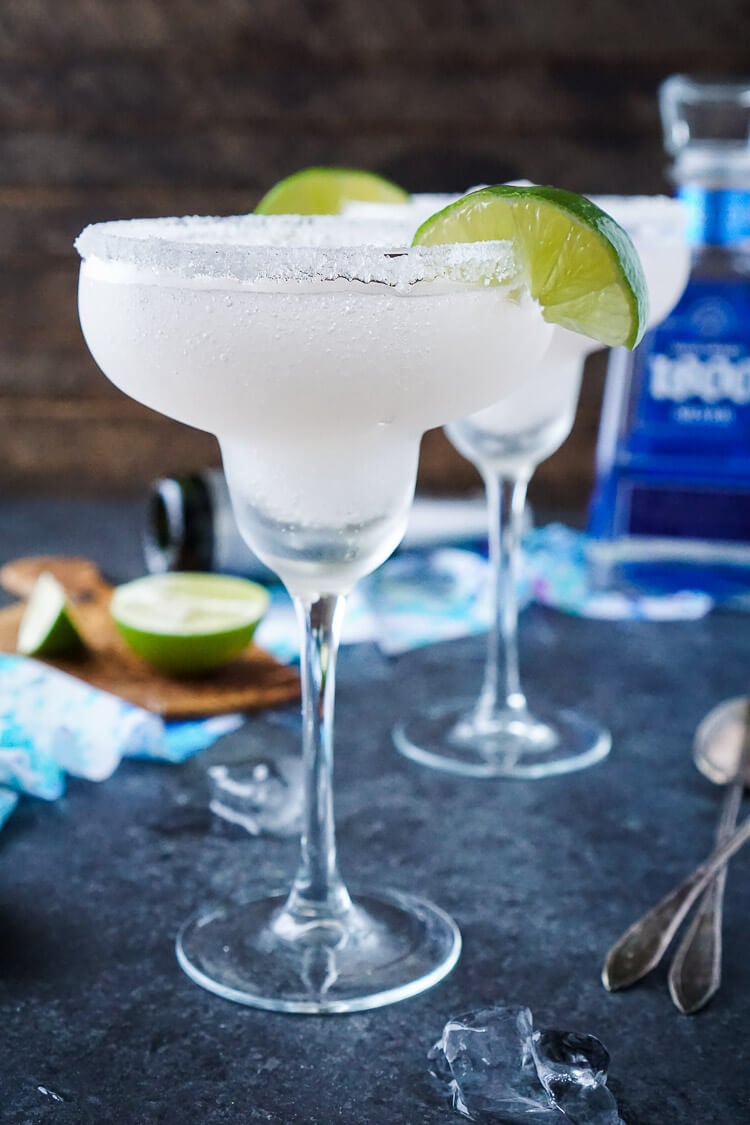 These Frozen Champagne Margaritas are a fun blend of silver tequila, bubbly champagne, limes, and ice! They're perfect for New Year's Eve, Cinco de Mayo, or any occasion where you just want a cocktail that's refreshing and delicious! 