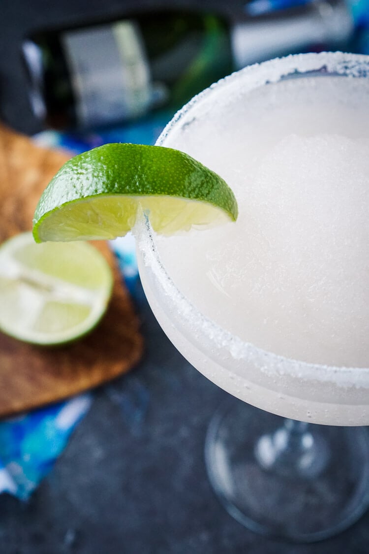 These Frozen Champagne Margaritas are a fun blend of silver tequila, bubbly champagne, limes, and ice! They're perfect for New Year's Eve, Cinco de Mayo, or any occasion where you just want a cocktail that's refreshing and delicious! 
