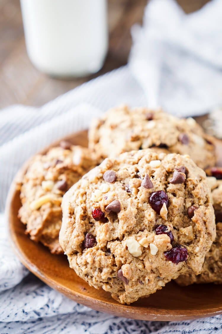 These Everything Breakfast Cookies are a hearty and wholesome way to start your day! Made with a little bit of everything, they're a tasty breakfast loaded with protein and fiber that will keep you full! There's 8g of protein and 5g of dietary fiber in each cookie!