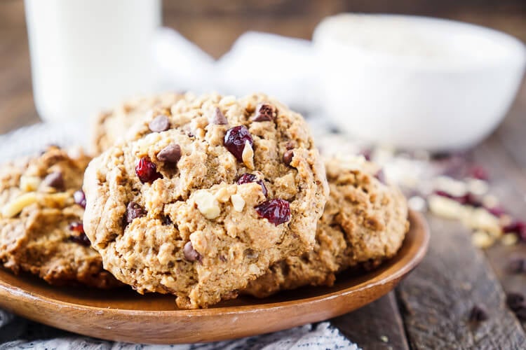 These Everything Breakfast Cookies are a hearty and wholesome way to start your day! Made with a little bit of everything, they're a tasty breakfast loaded with protein and fiber that will keep you full! There's 8g of protein and 5g of dietary fiber in each cookie!