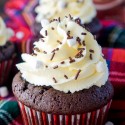 These Hot Chocolate Cupcakes are made with actual hot chocolate in the batter, filled with marshmallow fluff, and finished with a vanilla whipped cream frosting!