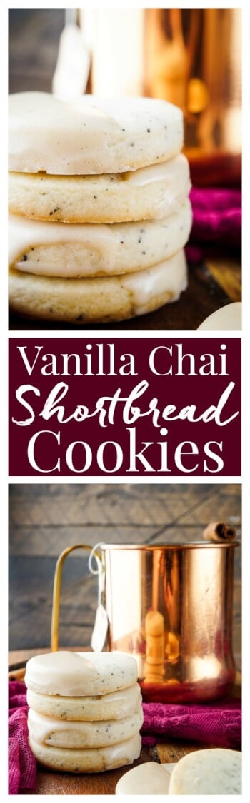 These Vanilla Chai Shortbread Cookies are simple with a little spice and a whole lot of cozy! via @sugarandsoulco