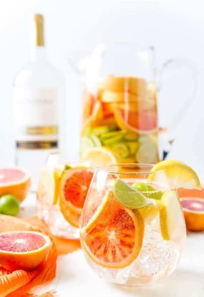 This Citrus Sangria is packed with fresh ruby red grapefruit, blood oranges, lemons, and key limes for a bright and zesty cocktail perfect for a party!