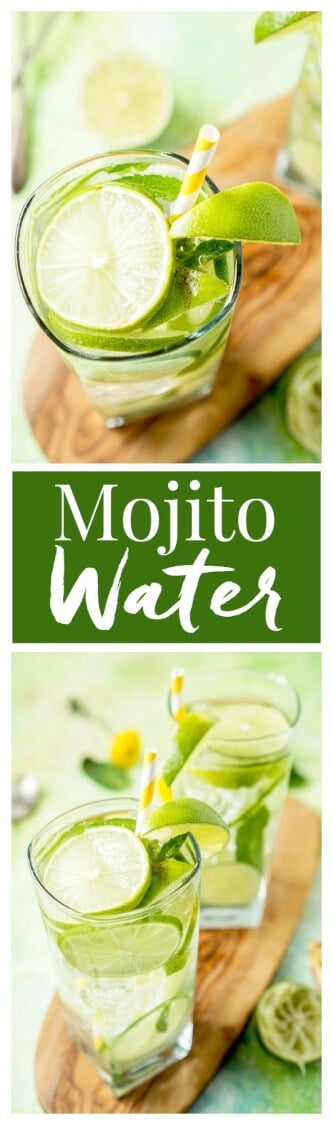 This Mojito Water is a refreshing infused water with bright limes and cool mint - make it in minutes! via @sugarandsoulco