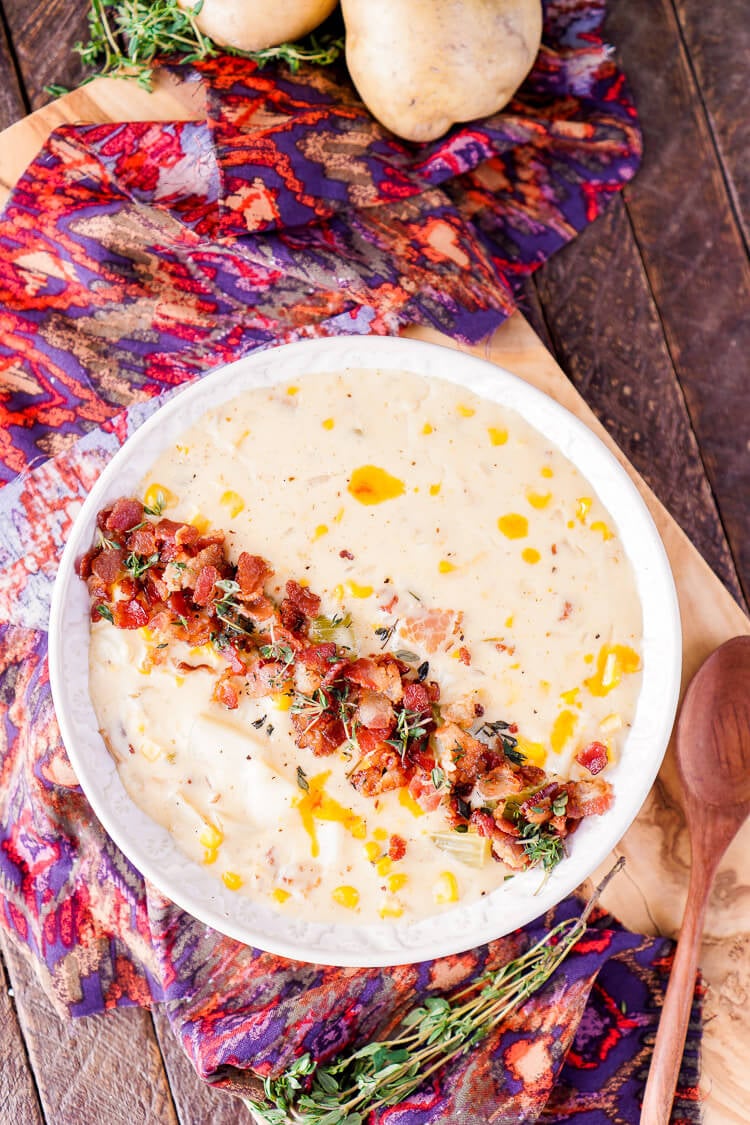 New England Corn Chowder with Bacon 