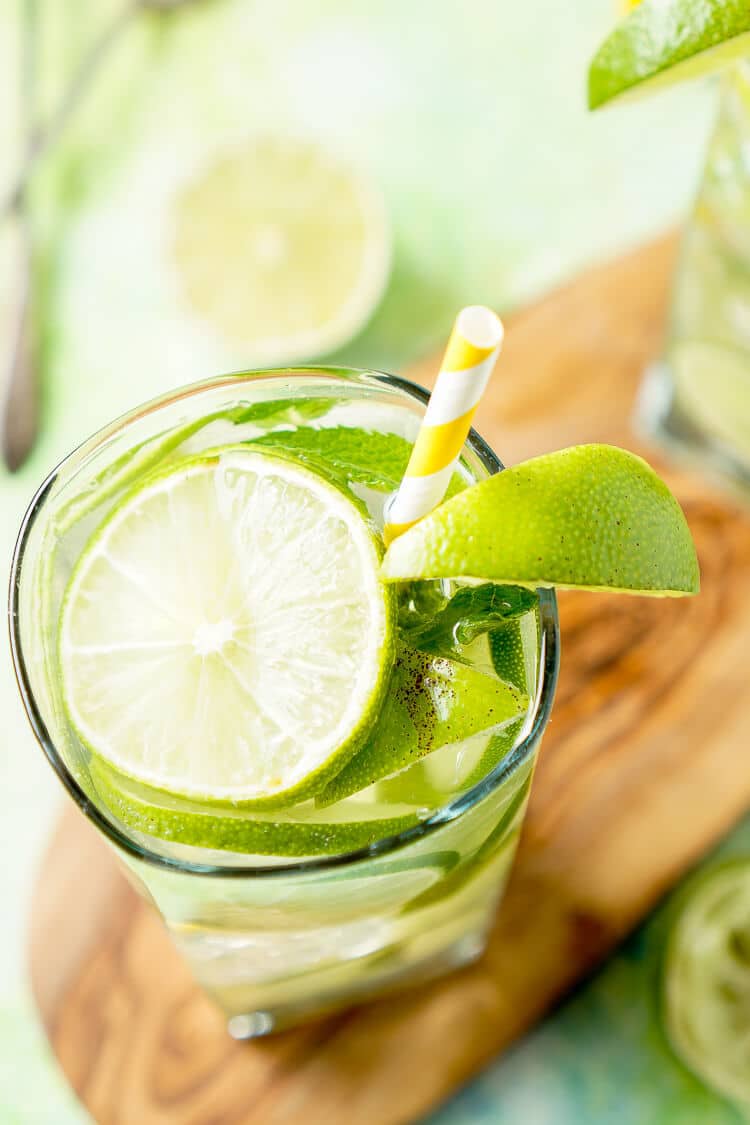 This Mojito Water is a refreshing infused water with bright limes and cool mint - make it in minutes!