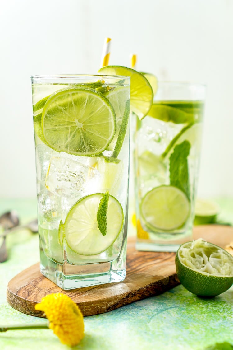 This Mojito Water is a refreshing infused water with bright limes and cool mint - make it in minutes!