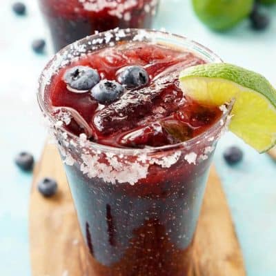 This Fresh Blueberry Margarita is made with ripe blueberries and Altos Tequila for a New England take on the classic cocktail!