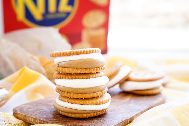 These Fluffernutter RITZwiches are a fun mix of two childhood classics! Who doesn't love peanut butter and marshmallow fluff sandwiched between two buttery RITZ crackers! It's the ultimate easy snack that's ready in just a 5 minutes! You can trade out the peanut butter for cookie butter or sun butter too!