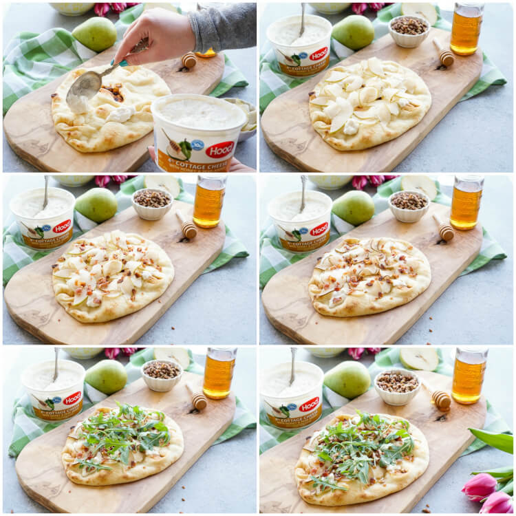 This Honey Pear Pecan Bacon Flatbread is the perfect light lunch, snack, or appetizer and just the slightest bit sweet!