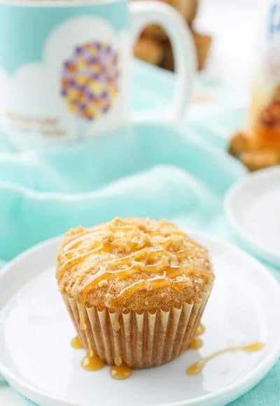 I loved these Caramel Muffins with my coffee this morning and they only took about 30 minutes to make! They're simply sweet with a gooey caramel center!