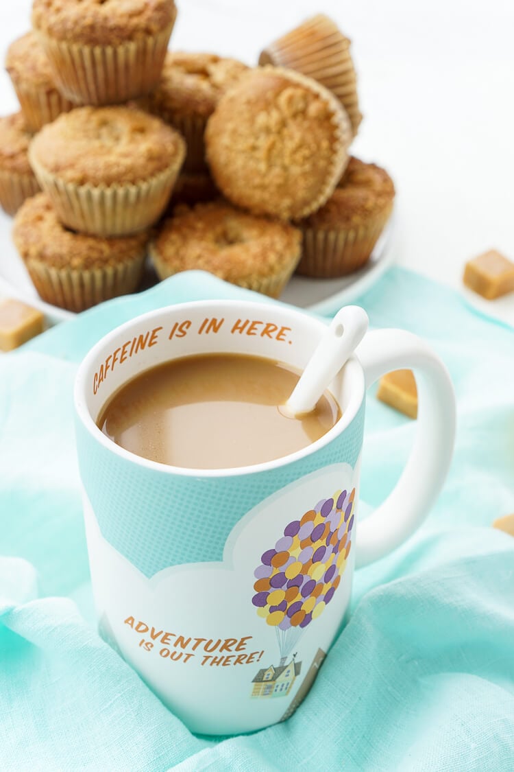 I loved these Caramel Muffins with my coffee this morning and they only took about 30 minutes to make! They're simply sweet with a gooey caramel center!
