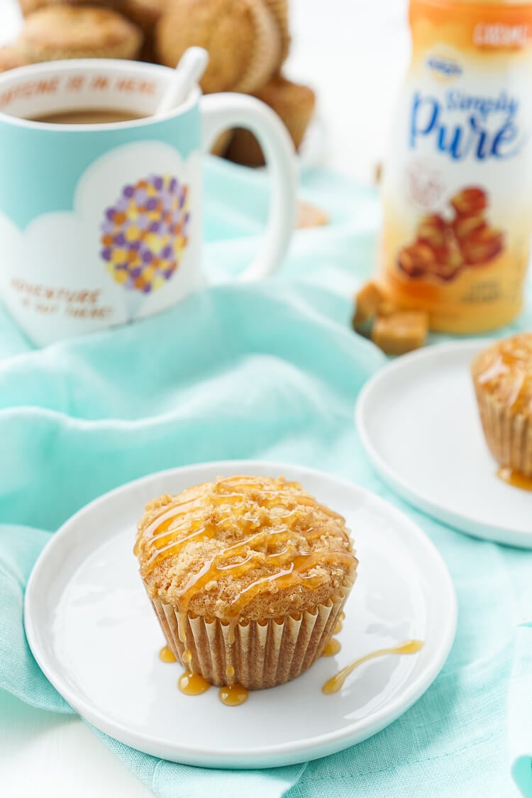 I loved these Caramel Muffins with my coffee this morning and they only took about 30 minutes to make! They're simply sweet with a gooey caramel center!