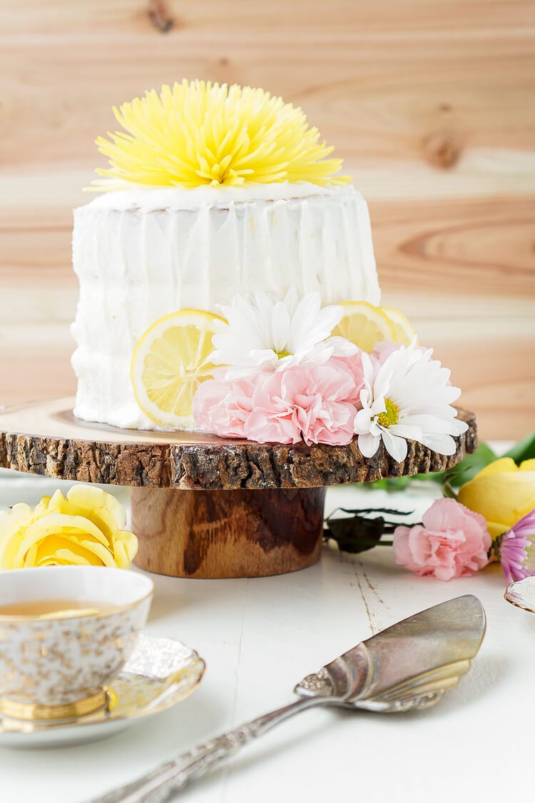 This Earl Grey Cake with Lemon Buttercream is the perfect afternoon dessert for tea lovers inspired by Alice Through the Looking Glass.