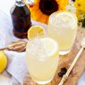 This Maple Lemonade is inspired by Maine and made with just lemon juice, maple syrup, and water. It's a refreshing cold drink for summer or fall!