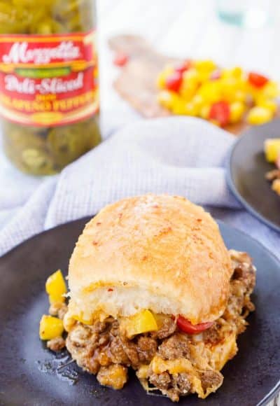 These Easy Taco Sliders are a great alternative to traditional tacos! They're simple to make and loaded with flavor, a sure crowd pleaser and a great use for leftover taco meat too!
