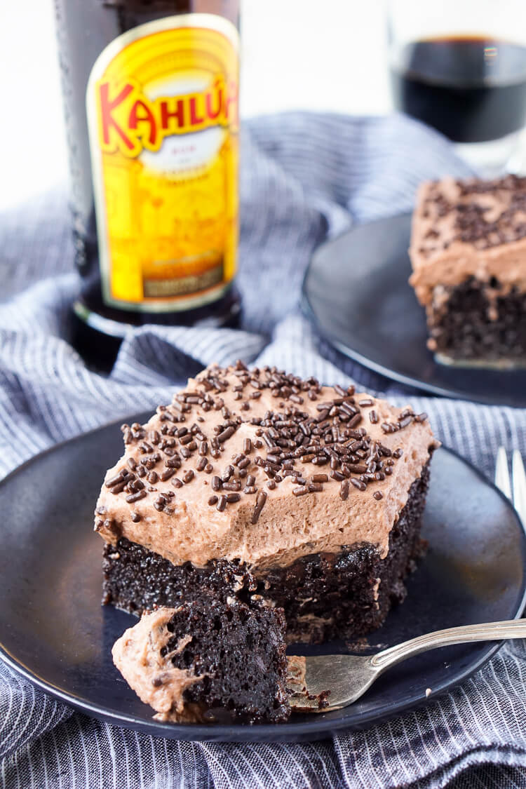 Kahlua Chocolate Poke Cake