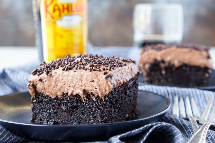 Kahlua Chocolate Poke Cake