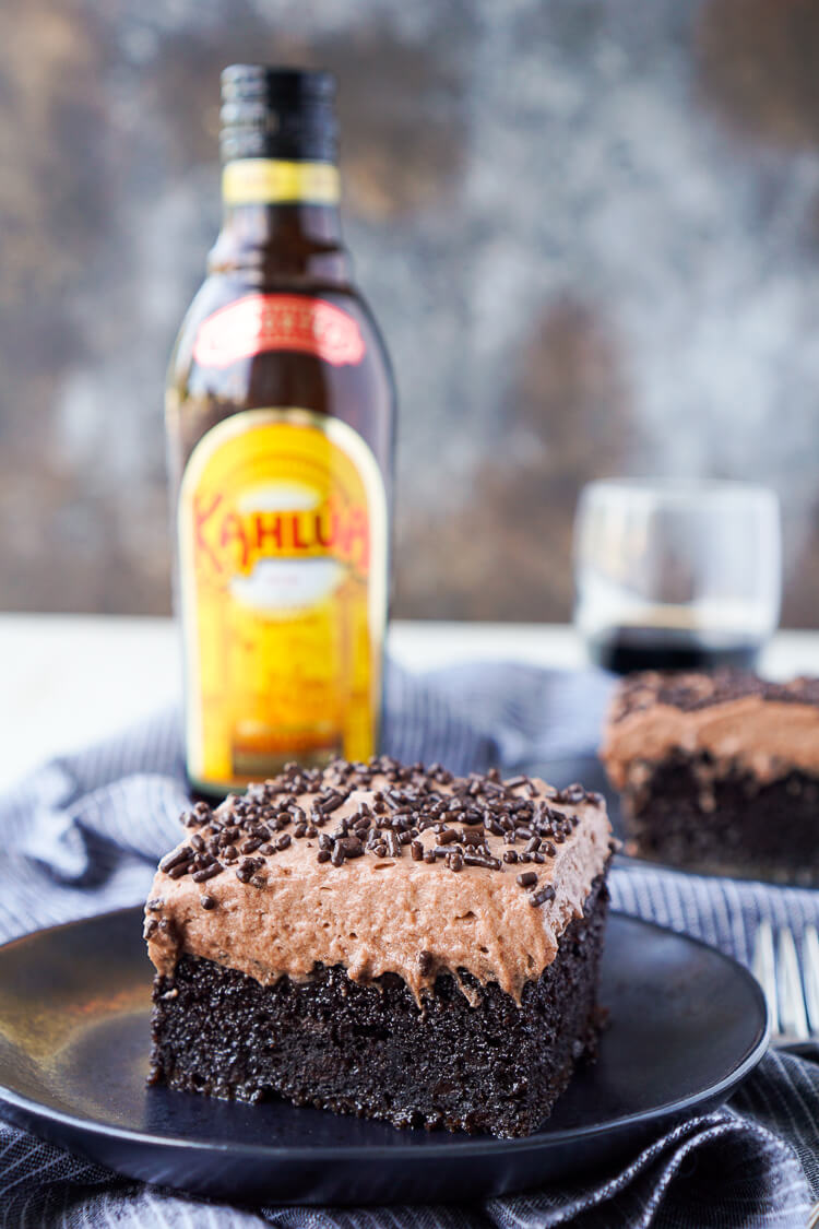 Boozy Kahlua Chocolate Poke Cake Recipe