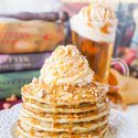 These Harry Potter Butterbeer Pancakes are loaded with caramel, butterscotch, vanilla, and butter flavor and the perfect nerdy start to your day or a great way to kick off The Chosen One’s birthday!