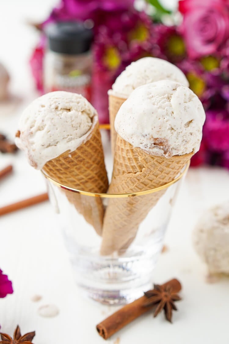 This No Churn Chinese Five Spice Ice Cream is an easy and unique dessert! It's made without an ice cream maker and the traditionally savory spices lend beautifully to the sweet cream for a summer treat your taste buds will love!