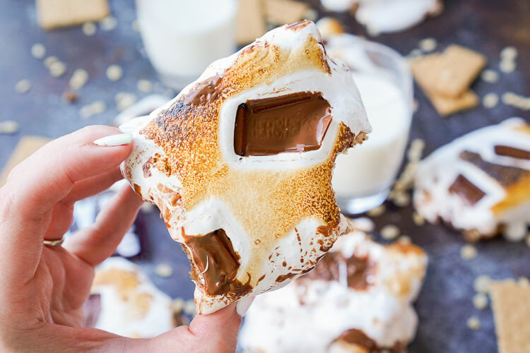 These S'mores Rice Krispies Treats are a fun way to enjoy the toasty summer dessert indoors or outdoors and all year long!