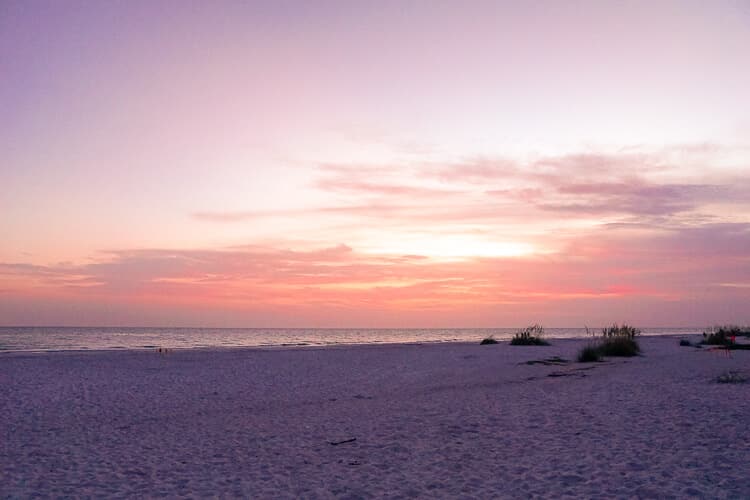 Beach at Sunset on Anna Maria Island