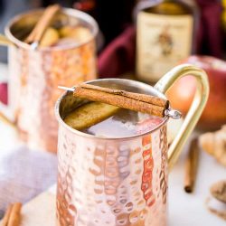 This Crock Pot Apple Cider will make entertaining a breeze this holiday season! Seasoned with cinnamon, apples, and ginger, this cider can simmer in the crock all night long! Keep the spiced rum on the side so guests have a boozy and non-alcoholic option!