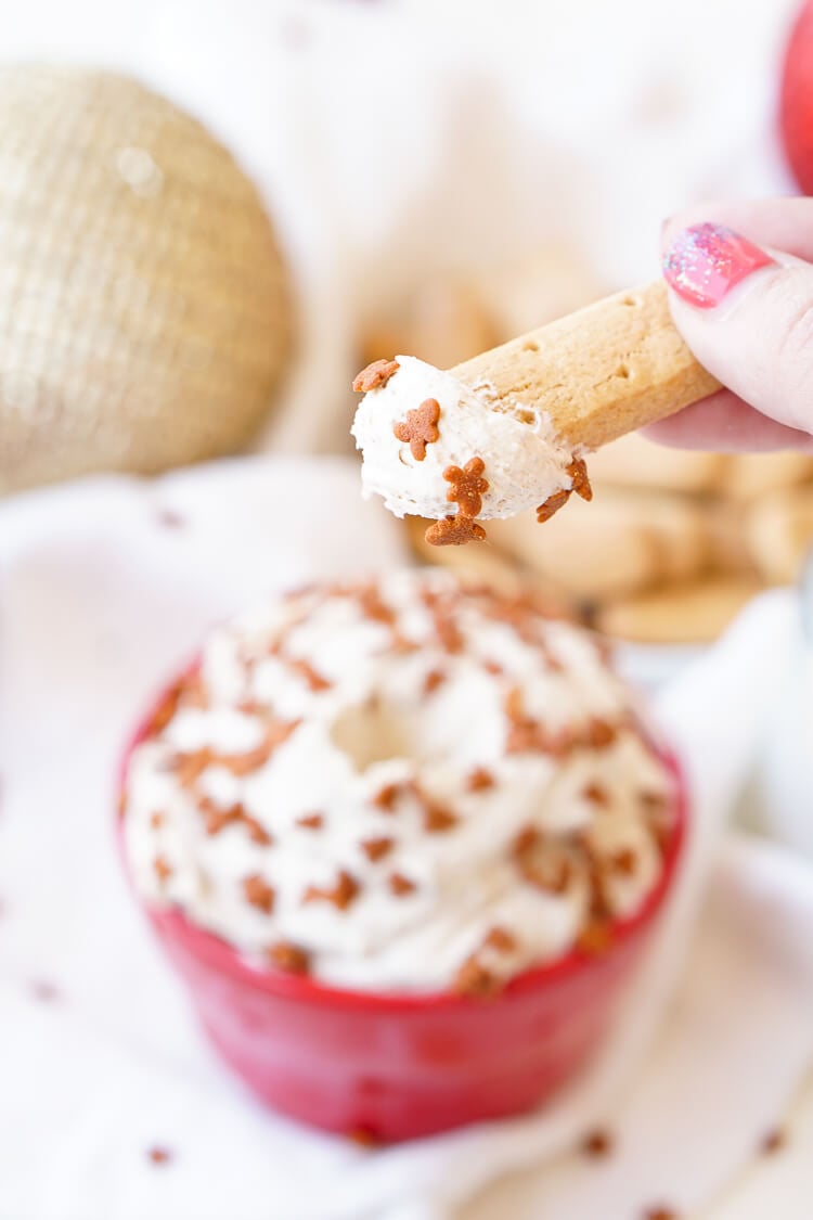 Gingerbread Cheesecake Dip is an easy and no-bake 4-ingredient dessert that's perfect when you need a festive treat in a pinch.