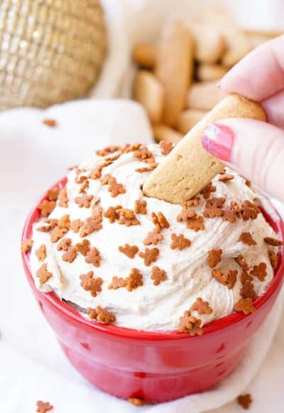 Gingerbread Cheesecake Dip is an easy and no-bake 4-ingredient dessert that's perfect when you need a festive treat in a pinch.