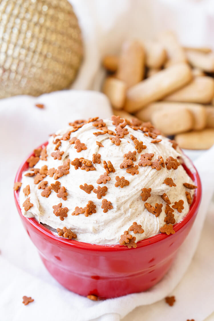 Gingerbread Cheesecake Dip is an easy and no-bake 4-ingredient dessert that's perfect when you need a festive treat in a pinch.