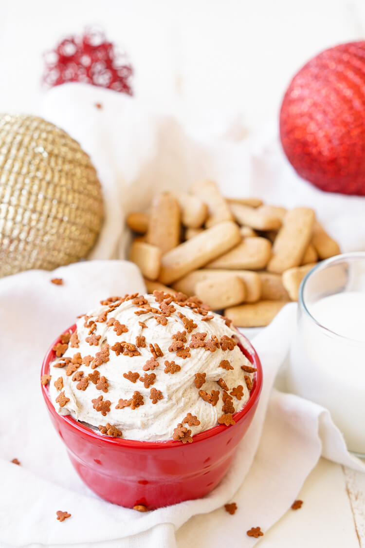 Gingerbread Cheesecake Dip is an easy and no-bake 4-ingredient dessert that's perfect when you need a festive treat in a pinch.