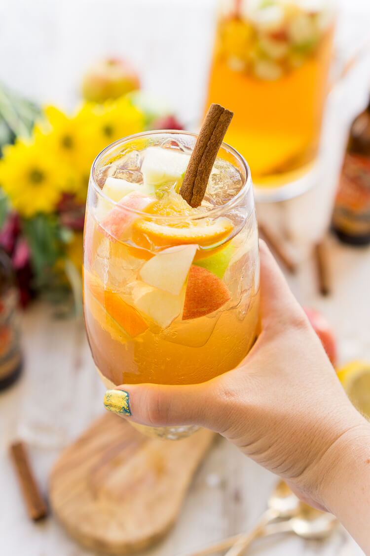 Make this Hard Apple Cider Sangria for fall parties!