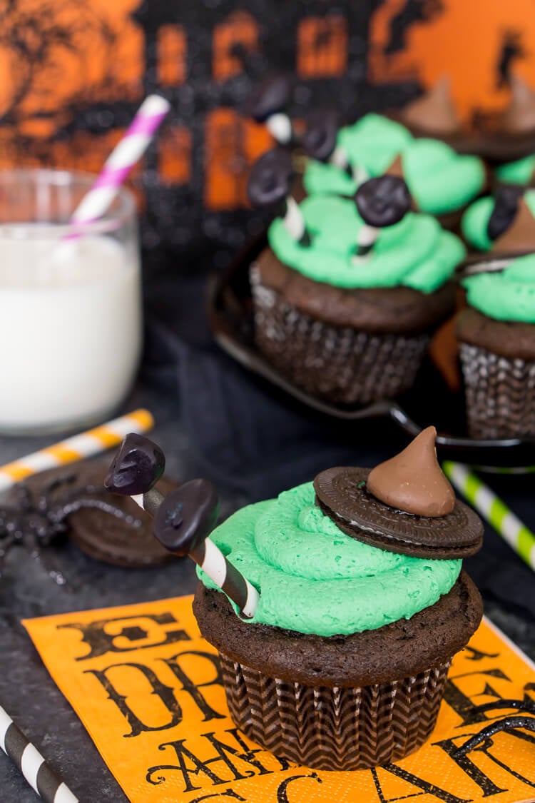 These Melted Witch Cupcakes are fun, cute, and delicious! They're easy to build and the perfect way to bring the Halloween spirit to life at your party!