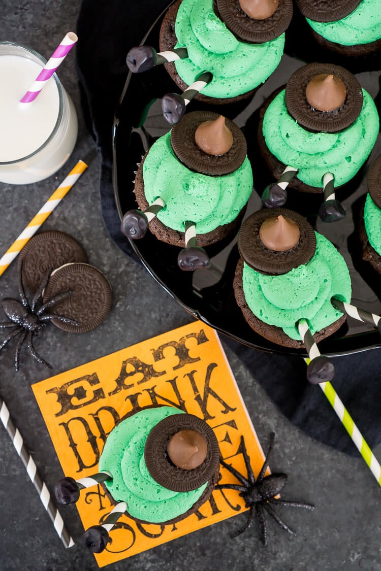 These Melted Witch Cupcakes are fun, cute, and delicious! They're easy to build and the perfect way to bring the Halloween spirit to life at your party!